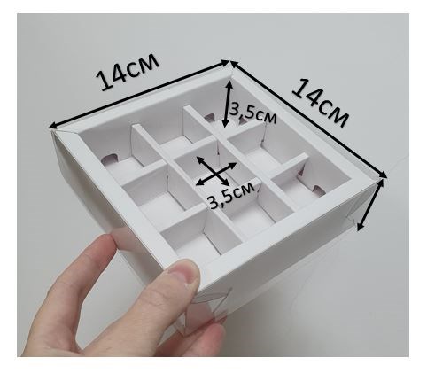 Коробка под 9 конфет, d14 h3,8см, ячейка d3,5 h3,5см, с окном 76894 - фото 13561