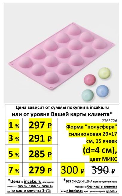 Форма "полусфера" силиконовая 29×17 см, 15 ячеек (d=4 см), цвет МИКС 2763726 - фото 13706