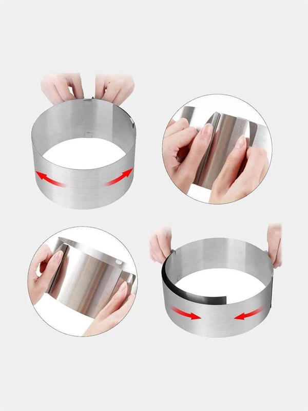 Форма "КРУГ РАЗДВИЖНОЙ" h10 см d16-30см, для выпекания и выкладки 605537