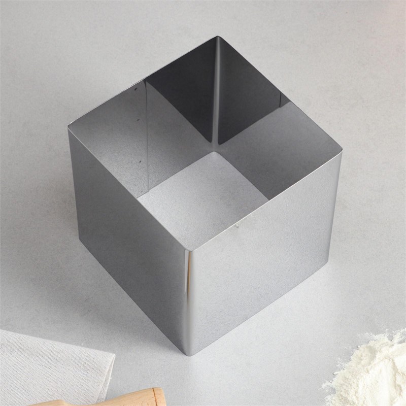 Форма из нерж. стали КВАДРАТ 14х14см, высота 10см 42351