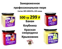 Пюре 500гр в ассортименте, замороженное, "Proff Puree" 12901