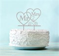 Топпер в торт "Mr&Mrs", цвет серебряный 16х14см 3520021 - фото 10689 Топпер в торт "Mr&Mrs", цвет серебряный 16х14см 3520021 - фото 10689