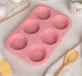 Форма для выпечки 26,5×18 см, 6 ячеек (d=7 см), цвет розовый гранит 4149341 - фото 11066 Форма для выпечки 26,5×18 см, 6 ячеек (d=7 см), цвет розовый гранит 4149341 - фото 11066