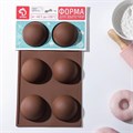 Форма силиконовая для выпечки Доляна «Полусфера», 27×18×3,5 см, 6 ячеек, d=7 см, цвет МИКС 1687530 - фото 11571