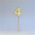 Цифра "4" ЗОЛОТАЯ на шпажке, из шоколадной глазури 77339 - фото 11749