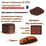 Какао-порошок 1гр алкализованный (очищенный) тёмный кондитерский - Barry Callebaut  22-24% 77312 - фото 13835