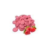 Глазурь РОЗОВАЯ со вкусом КЛУБНИКИ, цена за 1гр, развесная, "Шокомилк" (монеты) 76141 - фото 14043