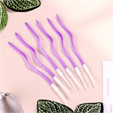 Свеча для торта  "Серпантин" 6 шт, высота 12 см,  коктейльные, фиолетовые 7597551