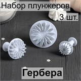 Набор плунжеров «Герберы», 3 шт, размеры цветков: 2,3 см, 3 см, 3,8 см 30477026