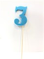 ГОЛУБАЯ большая цифра "3" из шоколадной глазури 30477486 - фото 5426