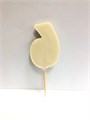 КОРИЧНЕВАЯ Цифра "6" из шоколадной глазури на шпажке, высота цифры 4,5 см 30475512 - фото 6164