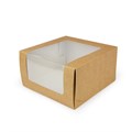 Коробка КРАФТ для торта с окном 18х18x10см 77301 - фото 6462