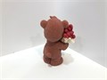 Мишка с букетом из сердец, из шоколадной глазури, высота 8,5 см, диаметр 6 см, вес 100 г, МИКС 76208 - фото 7497