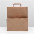 Пакет крафт, дно 32 х 20, высота 37 см, плоская ручка 1307016 - фото 8446