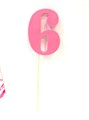 РОЗОВАЯ большая цифра "6" из шоколадной глазури 30477499 - фото 9335