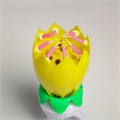Свеча для торта музыкальная "Тюльпан", крутящаяся, жёлтая, 14,5×6 см 2919689 - фото 9525