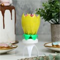 Свеча для торта музыкальная "Тюльпан", крутящаяся, жёлтая, 14,5×6 см 2919689 - фото 9526
