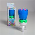 Свеча для торта музыкальная "Тюльпан", крутящаяся, синяя 14,5×6 см 2919691 - фото 9535