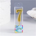 Свеча-цифра 7 золотая, 4.5 х 2.5 см, на шпажке 2385836 - фото 9634